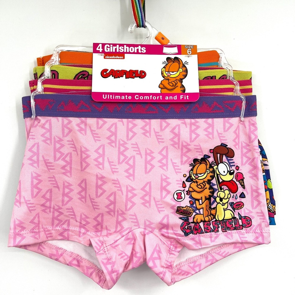 Garfield 4pk girlshorts handcraft athletic underwear cartoon boy shorts undies 6